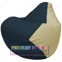 Бескаркасное кресло мешок Груша Г2.3-1510 (синий, светло-бежевый)